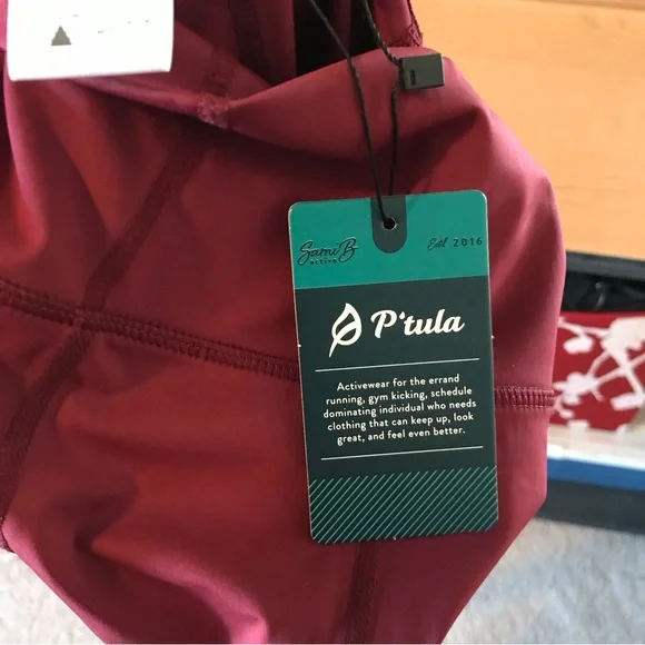 P’tula Cranberry Activewear Leggings New with Tags - Picture 6 of 7